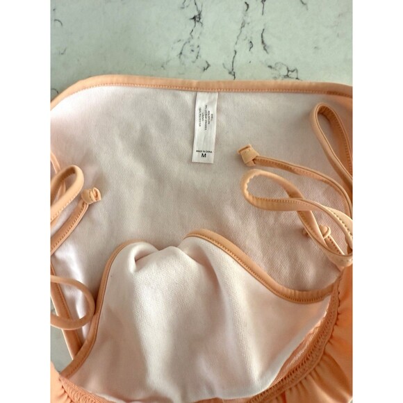 Vintage Y2K Victoria’s Secret Peach Ruffle Coquette Bikini Set Tie M - Picture 4 of 7